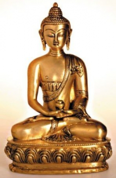 Buddha Amitabha , Messing, ca. 20 cm
