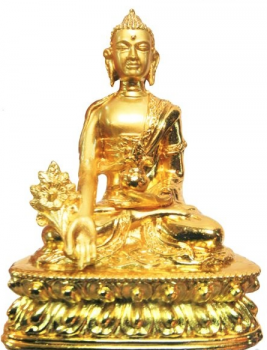 Medizinbuddha Mini Statue vergoldet