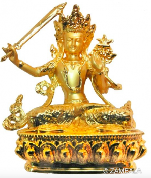 Manjusri Statue Mini Statue vergoldet