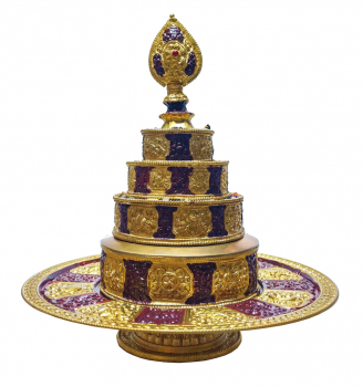 Bronze Mandala Set mit Stand bemalt