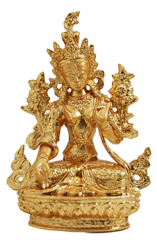 Weiße Tara Mini Statue vergoldet