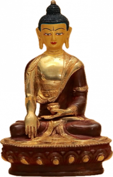 Buddha Sakyamuni Statue 20 cm teilvergoldet (9452)