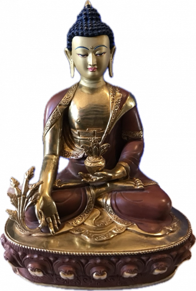 Medizinbuddha Statue 33cm teilvergoldet