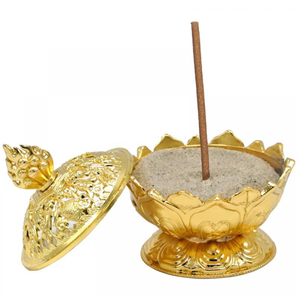 Räucherstäbchenhalter Lotus mit Glücksymbole