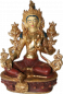 Preview: Grüne Tara Statue 21 cm teilvergoldet