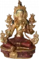 Preview: Grüne Tara Statue 21 cm teilvergoldet