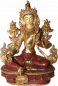 Preview: Grüne Tara Statue 21 cm teilvergoldet