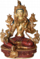 Preview: Grüne Tara Statue 21 cm teilvergoldet