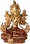 Preview: Grüne Tara Statue 21 cm teilvergoldet