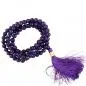 Preview: Mala Amethyst AA quality 108 beads + brocade bag