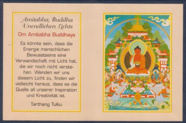 Amihaba, Buddha des unendlichen Lichts - Mini Falt Thangkha