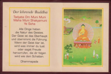 Der lehrende Buddha - Mini Falt Thangka