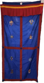 Door curtain with 8 lucky symbols in different colors