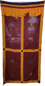 Door curtain with 8 lucky symbols in different colors
