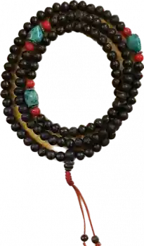 Wood Mala with Stones