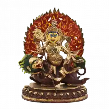 Vaisravana Statue 20 cm teilvergoldet