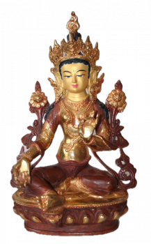 Grüne Tara Statue 32 cm teilvergoldet