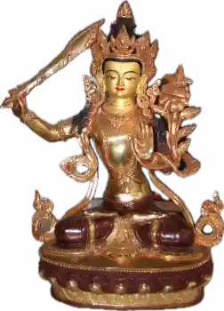 Manjusri Statue 30cm teilvergoldet