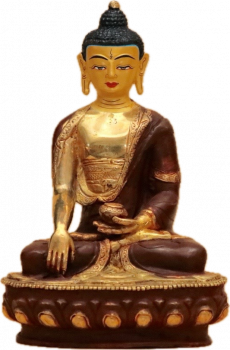 Buddha Sakyamuni Statue 20 cm teilvergoldet (9450)