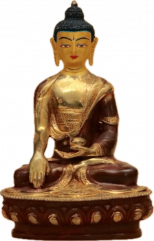 Buddha Sakyamuni Statue 20 cm teilvergoldet (9449)