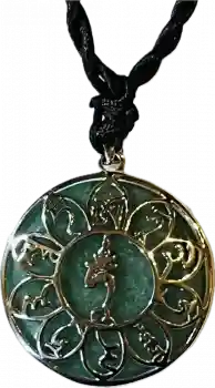 Green tara mantra 925 pure silver pendant