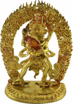 Chakrasamvara 2 armige Statue 29 cm teilvergoldet