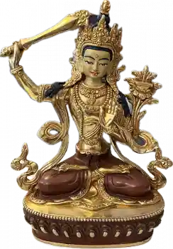 Manjusri Statue 22 cm teilvergoldet