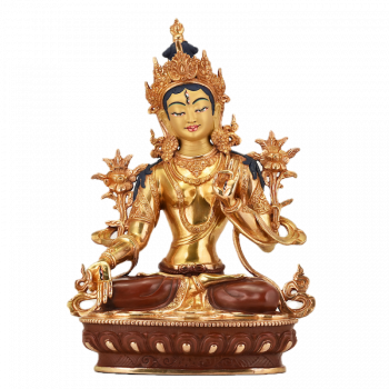 Weiße Tara Statue 32 cm teilvergoldet
