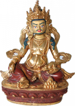 Yellow Dzambala Statue halfgold 23 cm