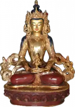 Amitayus Statue 22 cm teilvergoldet