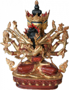 Guhyasamaja Statue 24 cm teilvergoldet