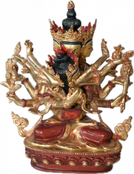 Guhyasamaja Statue 9 Inch halfgold