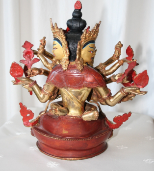 Guhyasamaja Statue 9 Inch halfgold