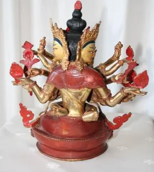 Guhyasamaja Statue 9 Inch halfgold