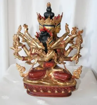 Guhyasamaja Statue 9 Inch halfgold