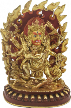Mahakala six arm 8 Inch fullgold