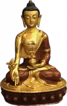 Medizinbuddha Statue 21 cm teilvergoldet