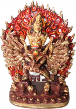 Yamantaka with Consort plate gold 8 Inch