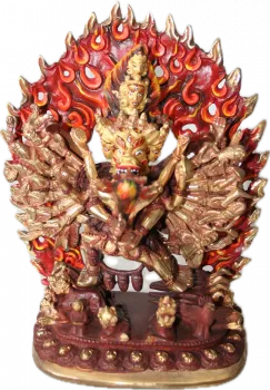 Yamantaka with Consort plate gold 8 Inch