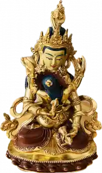 Vajrasattva mit Gefährtin Statue 24 cm teilvergoldet