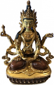 Prajnaparamita Statue teilvergoldet 22 cm