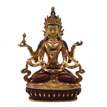 Prajnaparamita Statue teilvergoldet 22 cm