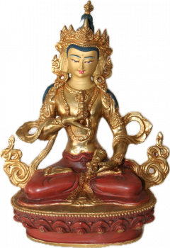 Vajrasattva Statue 21cm teilvergoldet