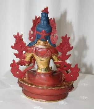 Grüne Tara Statue 21 cm teilvergoldet