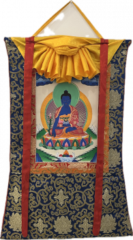 Medizinbuddha Thangka Handbemalt