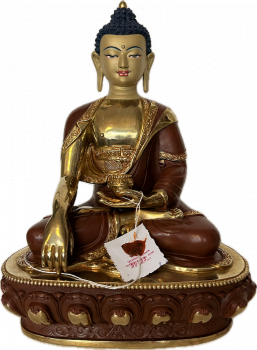 Buddha Sakyamuni Statue 32 cm teilvergoldet