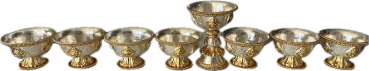 Offerbowl Set with Butterlamp gold/silber plated