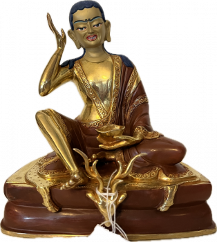 Milarepa Statue 20 cm teilvergoldet