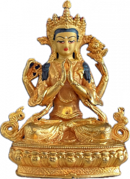 Avalokiteshvara / Chenresig Statue 7 cm mit Gesichtsbemalung
