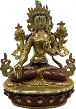Weiße Tara Statue 21 cm teilvergoldet